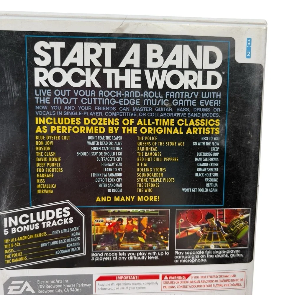 Wii Rock Band Video Game Rated Teen Gaming Gamer Singing